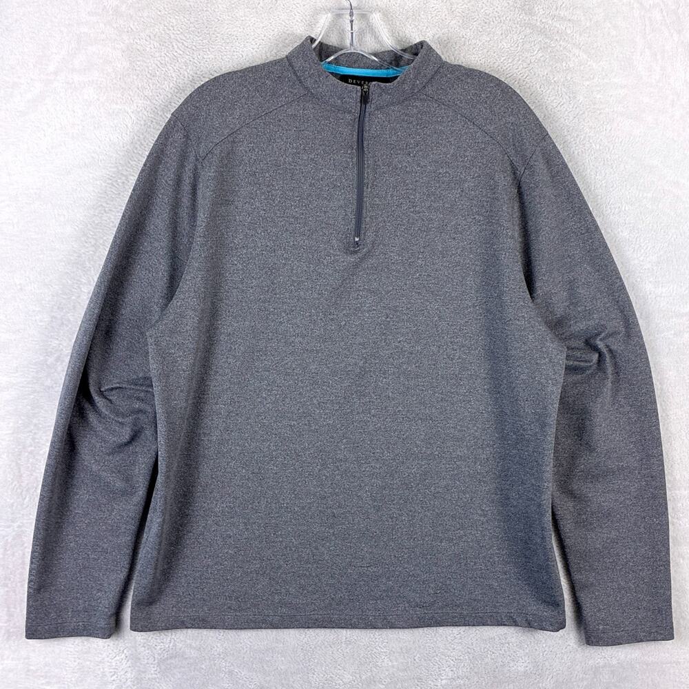 Devereux 1/4 Zip Pullover Mens M Gray Performance Stretch Preppy Golf Vacation